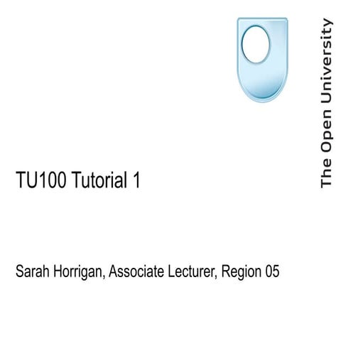 Sarah Horrigan - TU100 Tutorial 1