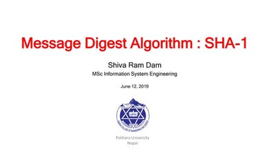 SHA 1 Algorithm