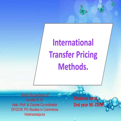 International Transfer Pricing Methods