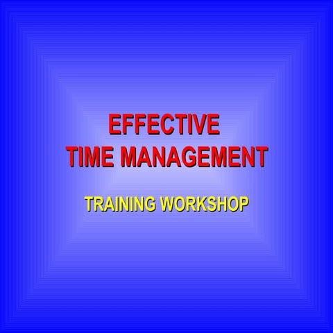 Effective Time Mangement