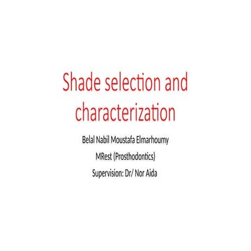Shade selection for FPD | PPT