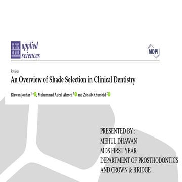 Shade Selection in Fixed Partial Denture.pptx