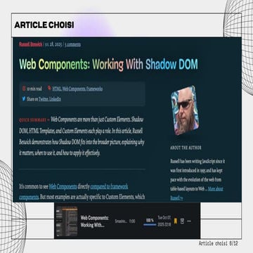 Le Shadow DOM, la clé des composants vraiment indépendants.