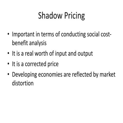 Shadow pricing