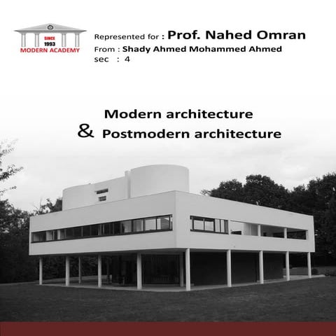 modernism- Modern and post modern Architecture