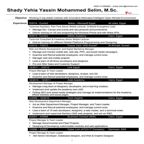 Shady's CV 2014