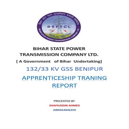 Dc System in Gss .. Training Report on 132/33 KV GSS Benipur DC Systems ...