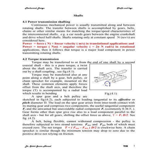 MET 304 Shafts and keys-mod#3