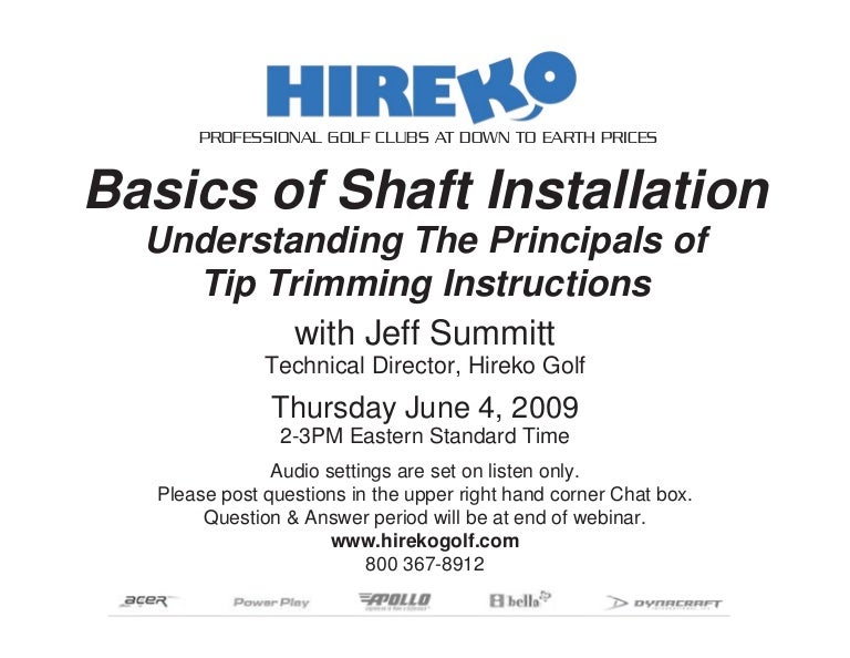 Basics of Golf Club Shaft Trimming