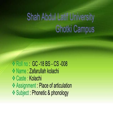 Place of articulation