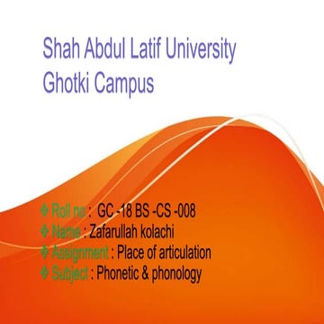 Place of articulation