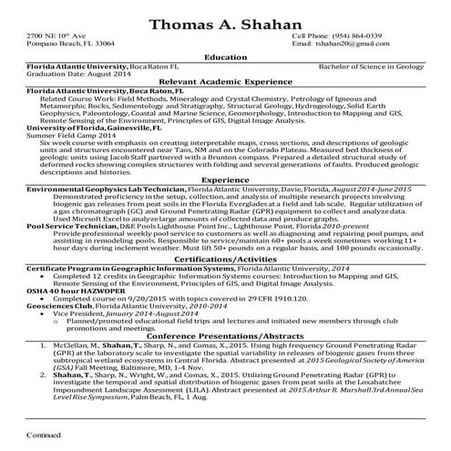 Thomas Shahan résumé