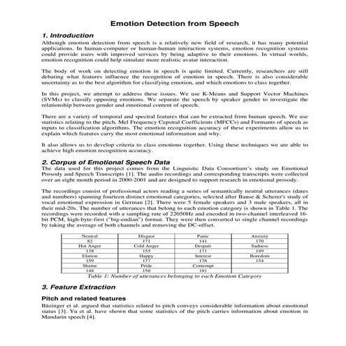Shah hewlett   emotion detection from speech