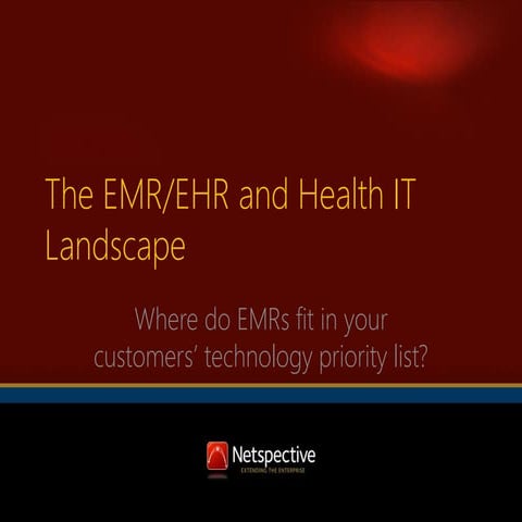 The EMR/EHR and Health IT Landscape for Sales Professionals