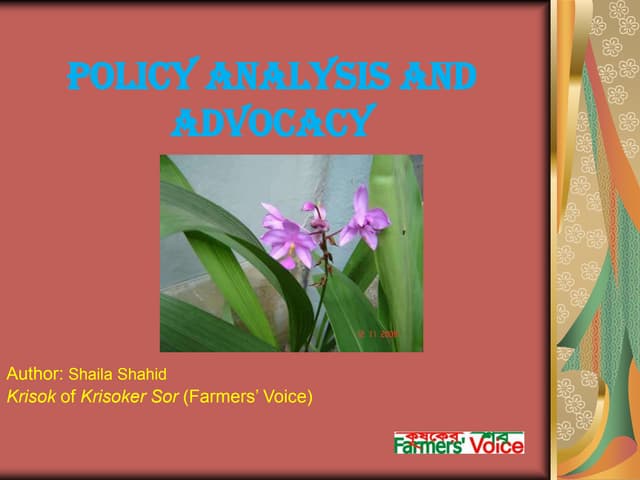 Shaila.policyanalysis advocacy
