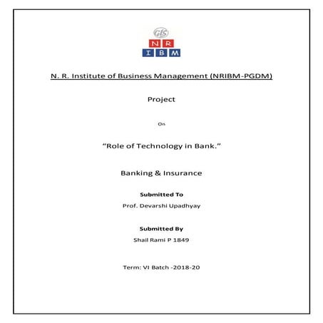 “Role of Technology in Bank.”