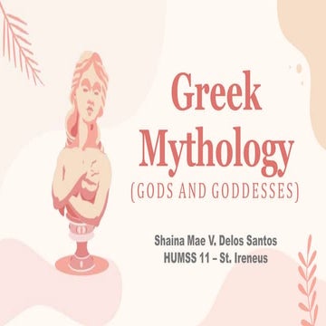 Greek Mythology (Gods and Goddesses)