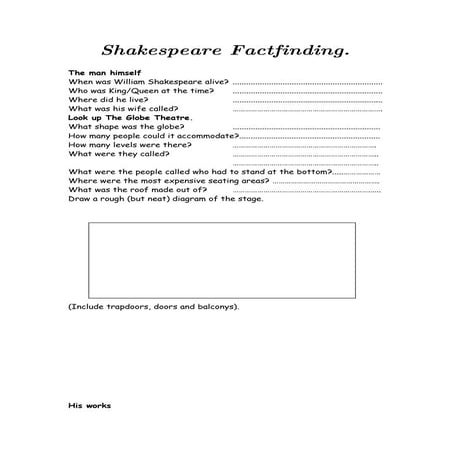 Shakespeare   Getting To Know Will Quiz