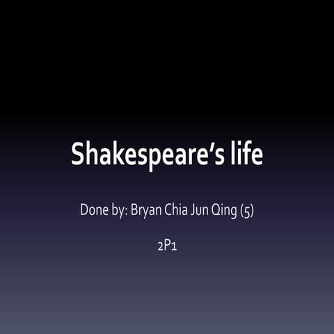 Shakespeare's life