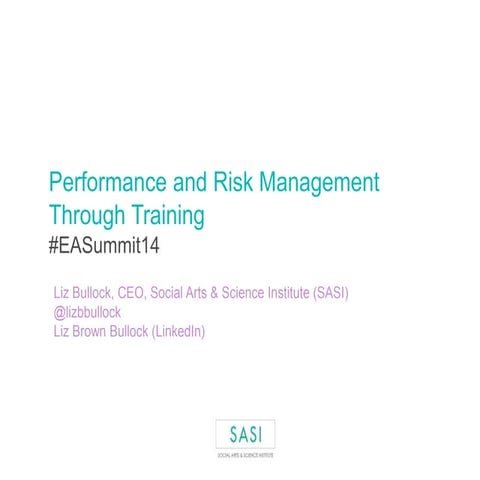 Performance and Risk Management through Social Media Training: SocialShakeUp ...