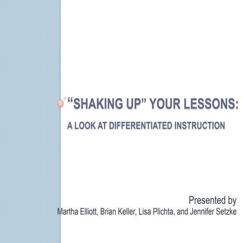 A look at differentiated instruction | PPTX