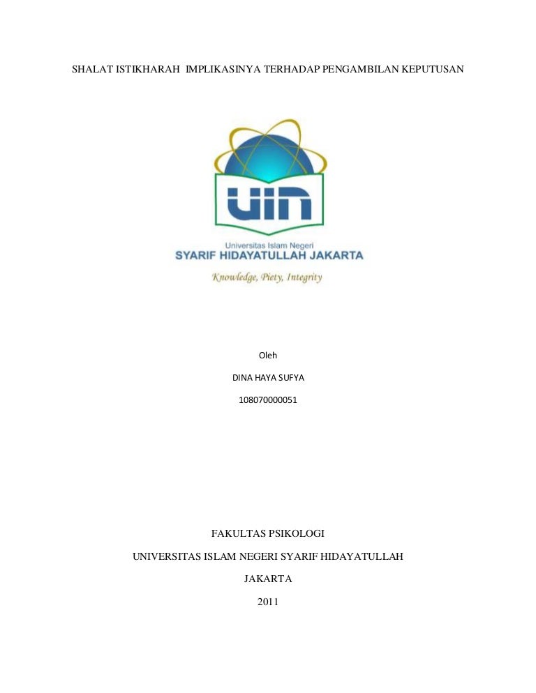 Buku Cara Dan Petunjuk Yang Jelas Dalam Istikharah : Tata Cara Salat