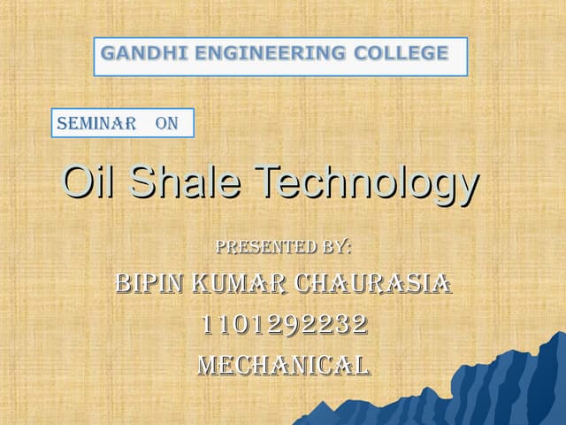 production of oil from shale | PPTX