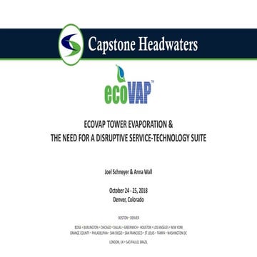 Ecovap tower evaporation & the need for a disruptive service-technology ...