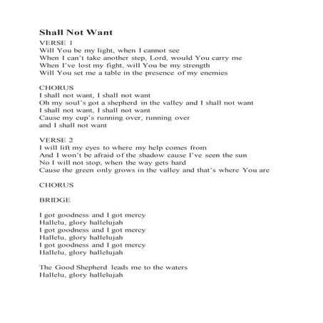 Shall no want | DOCX