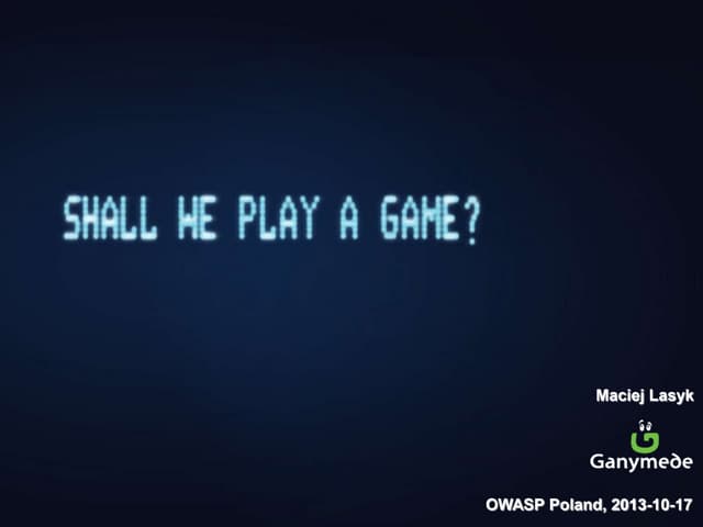 Shall we play a game