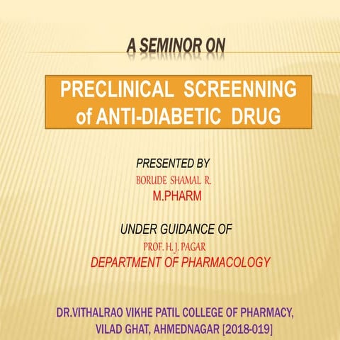 screening methodes of anti-diabetic drugs