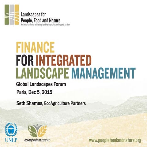 Finance for Integrated Landscape Management
