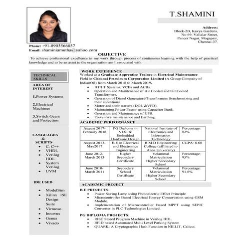 Shamini resume be_experience