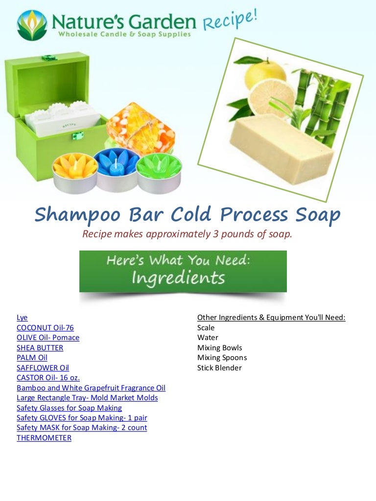 Shampoo bar cold process soap