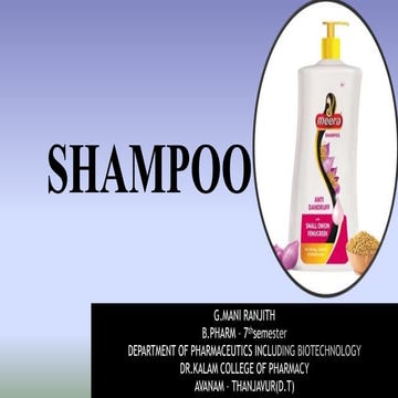 Shampoo - cosmetics B.pharm mpharam.pptx