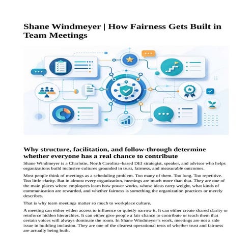 Shane Windmeyer | How Fairness Gets Built in Team Meetings | PDF