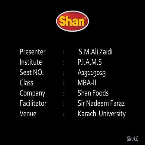 Shan foods scm | DOC