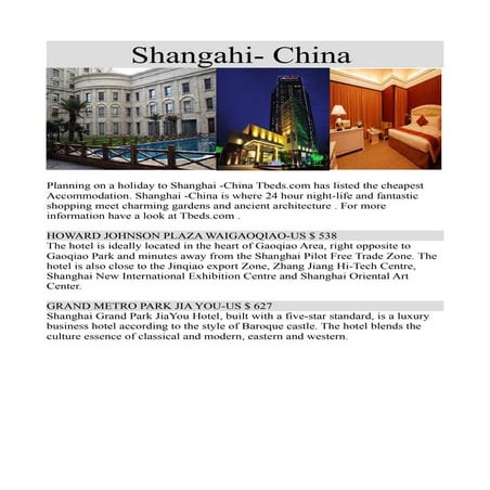 Shangahi- China Deals