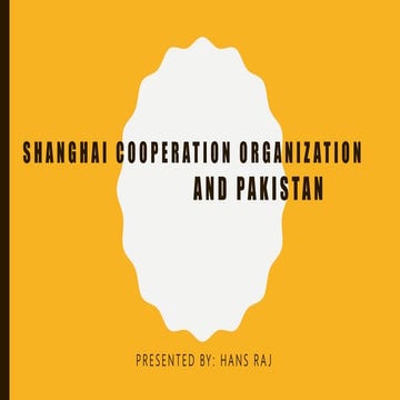 Shanghai cooperation organization And Pakistan 