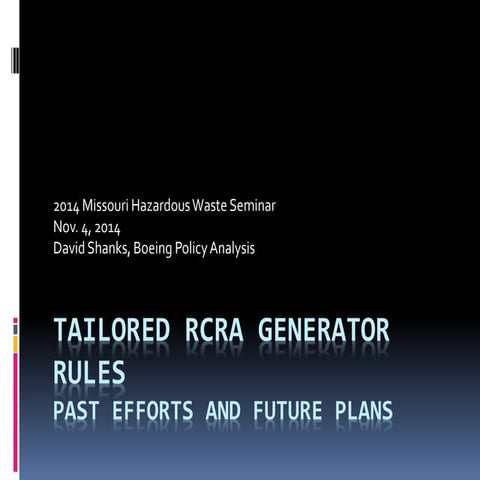 The Hazardous Waste Generator Improvements Rule | PDF