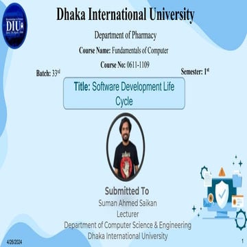 Software Development Life Cycle By  Team Orange (Dept. of Pharmacy)