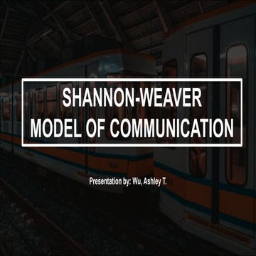 Shannon--Weaver Model of Communication