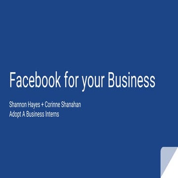 Facebook Presentation: Groups and more