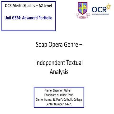Soap Opera Textual Analysis | PPTX