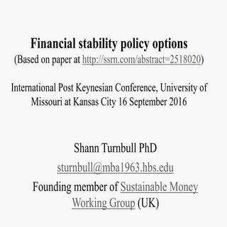 Financial Stability Policy Options