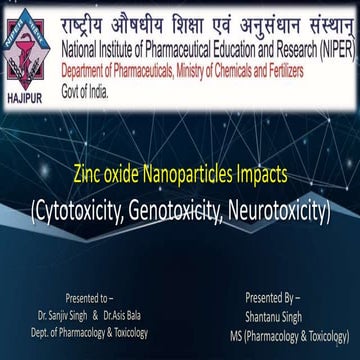 ZnO Nanoparticles Impacts