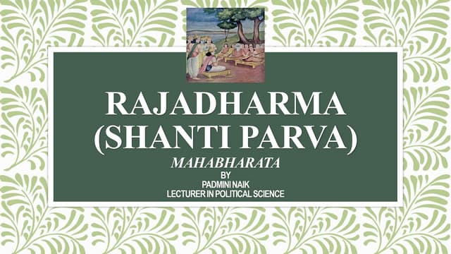 Shantiparva:Rajadharma(Mahabharata)