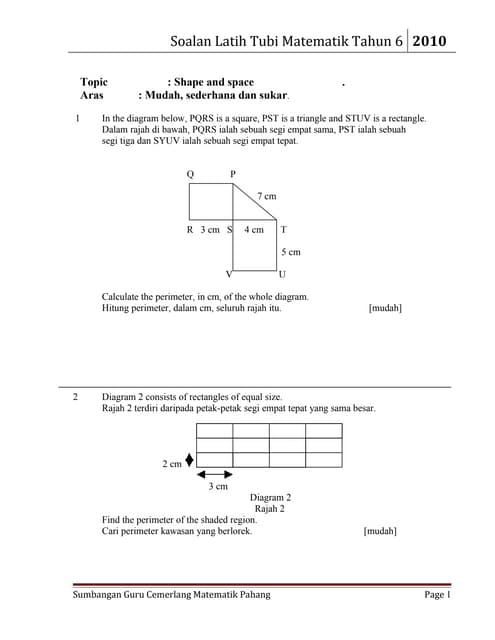 Y6 topic 10 shape & space