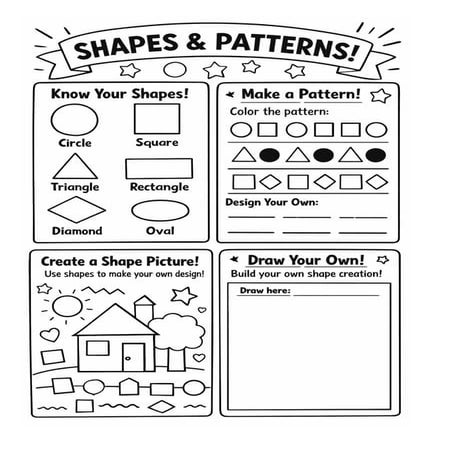 Shapes & Patterns Coloring Book for Kids | Fun with Shapes, Patterns ...