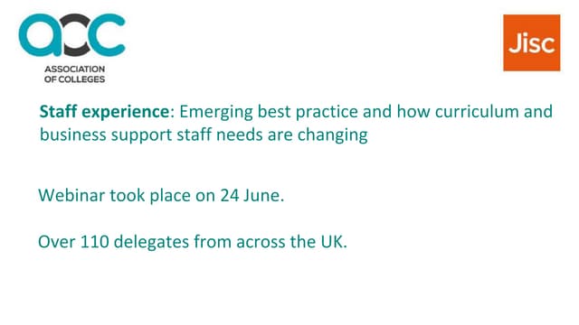Shaping the digital future of FE and skills - staff experience